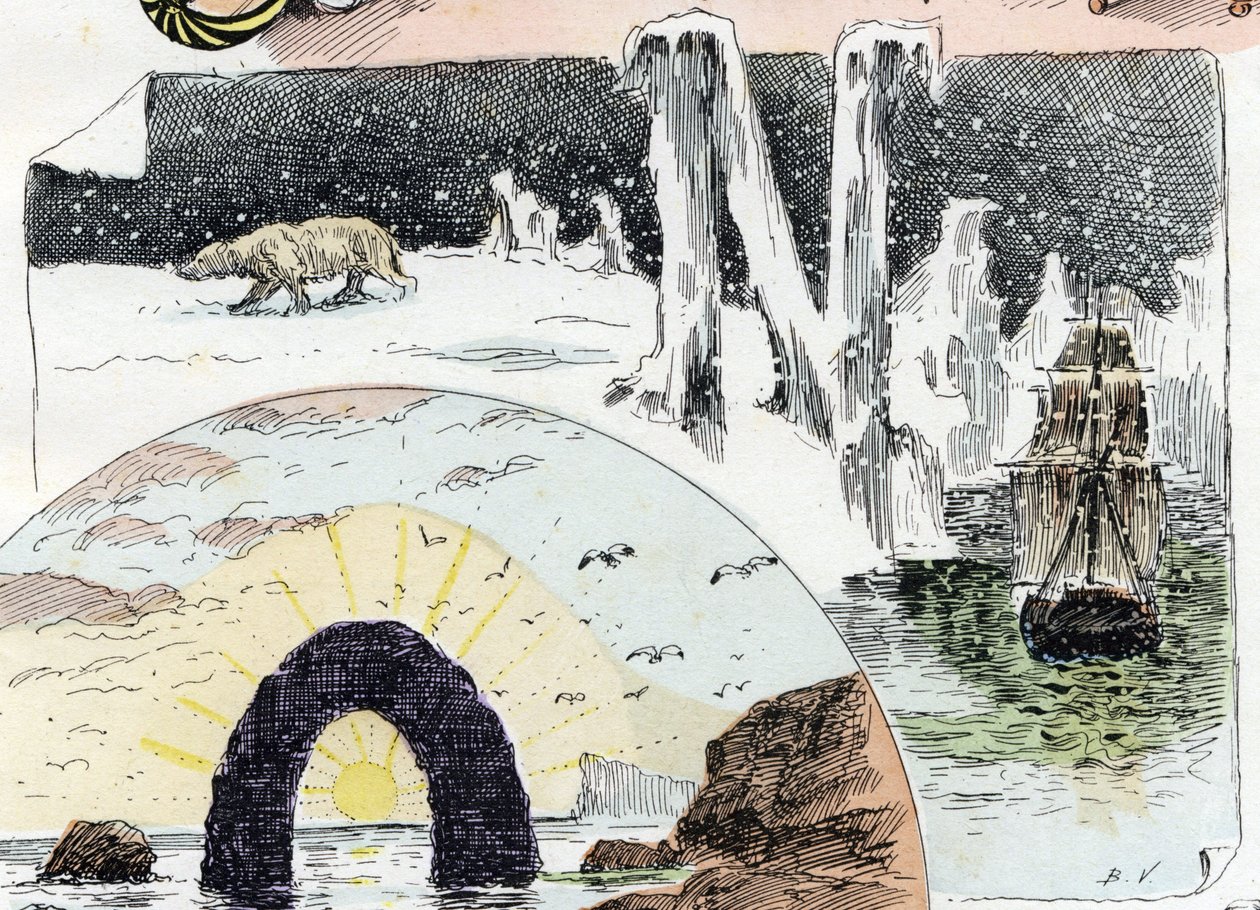 Carta N (Norte, Neve, Noite, Navio). 1908 (cromolitografia) de Bigot Valentin Bigot Valentin