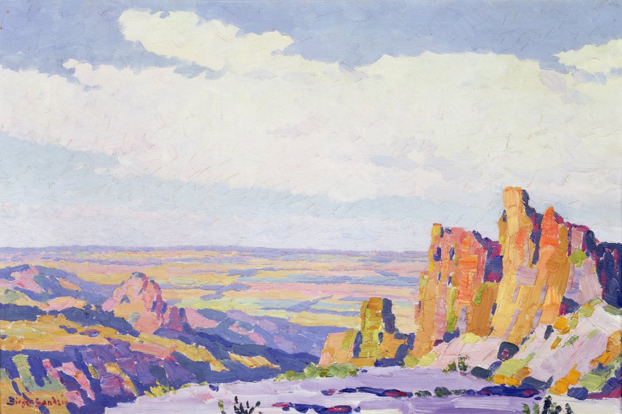 Kansas Ocidental (óleo sobre tela) de Birger Sandzen