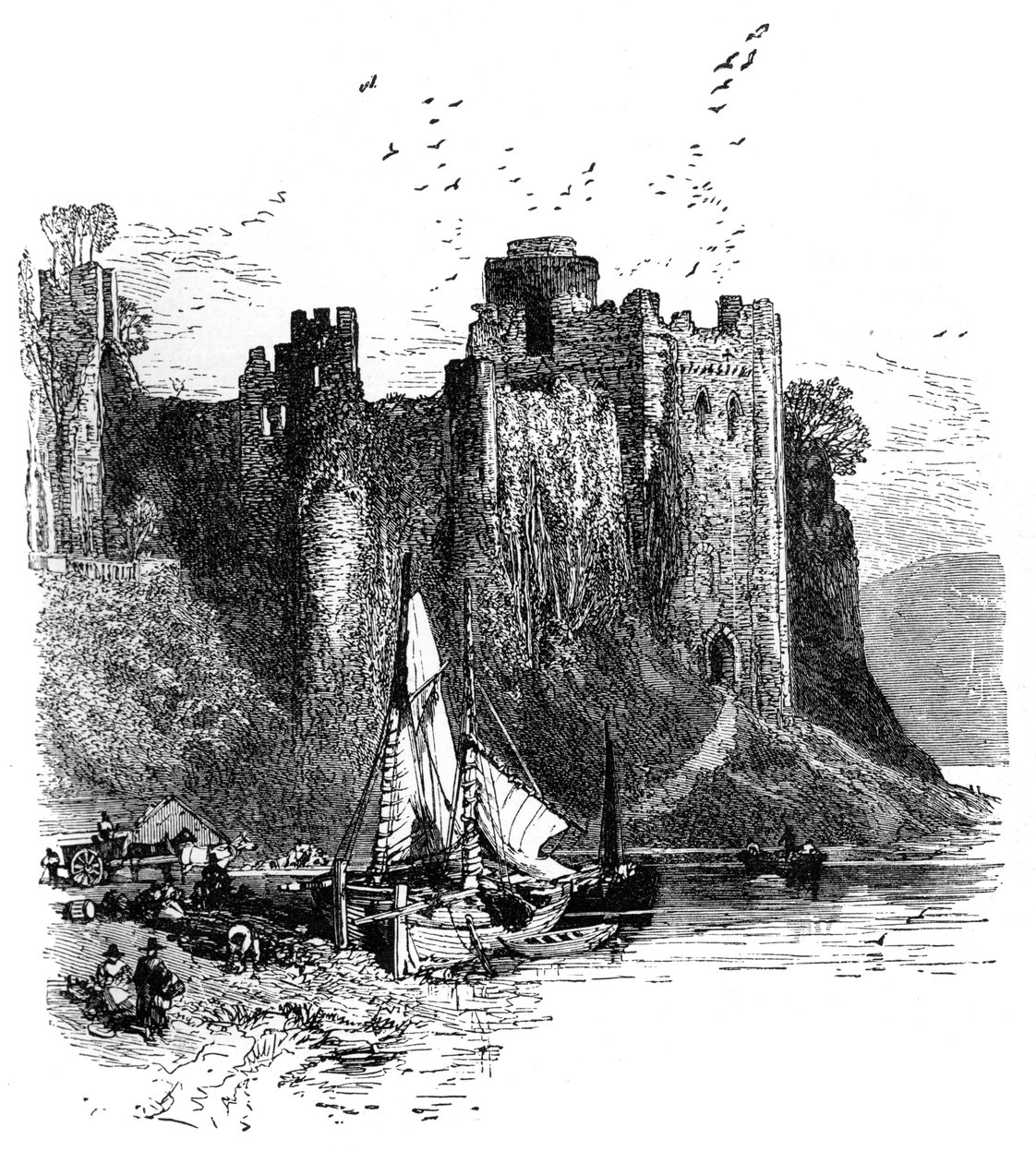 Castelo de Pembroke, década de 1930. de Birket Foster