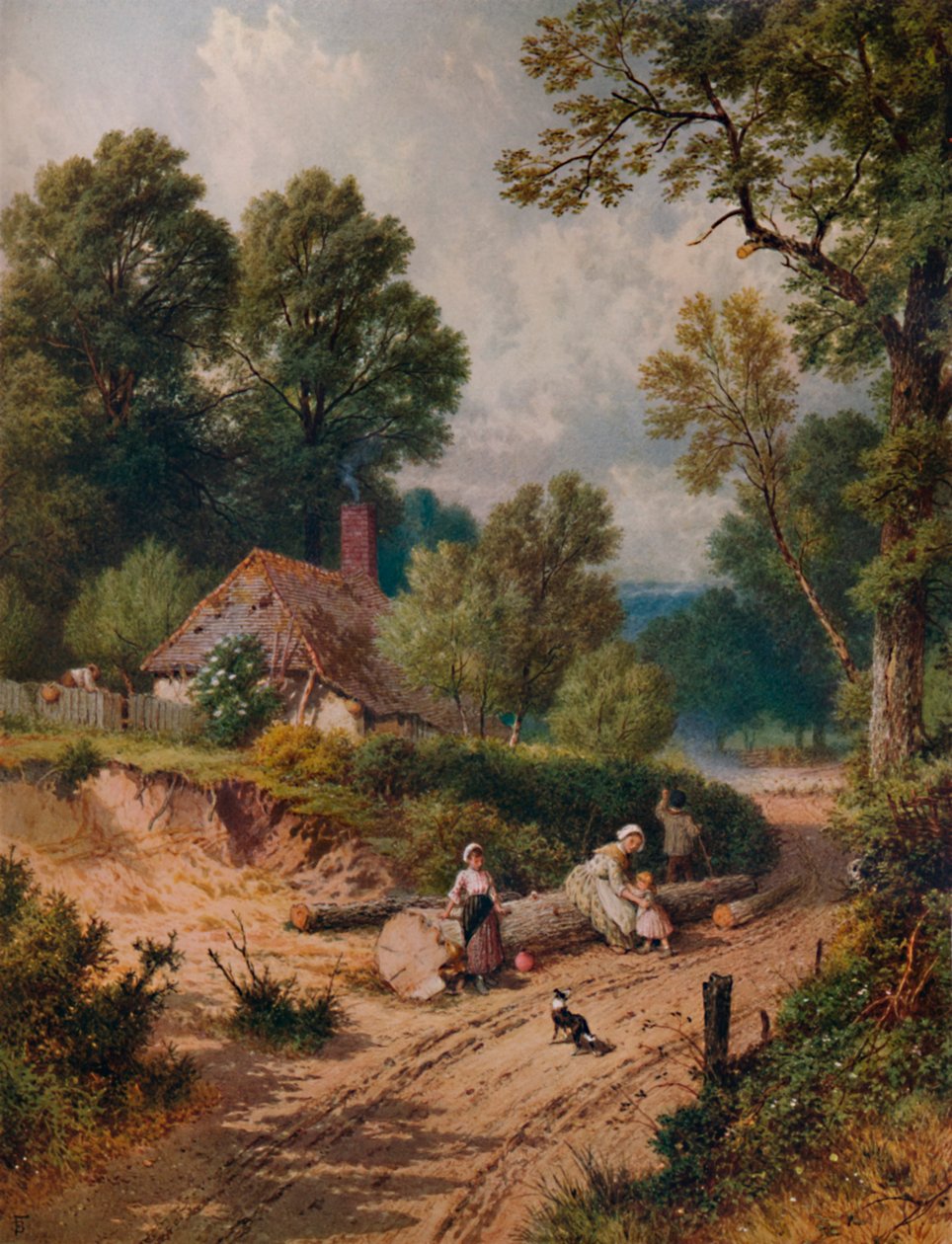 The Green Lane, século XIX, 1935 de Birket Foster