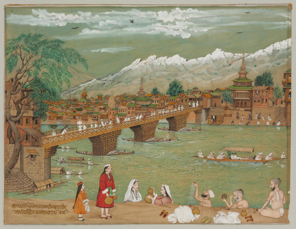 Uma vista de Srinagar, 1872 de Bishan Singh
