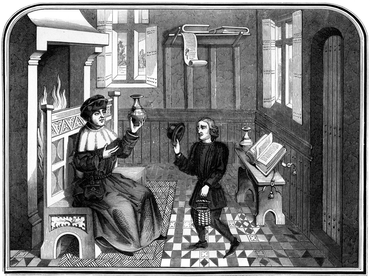 Dentro da casa dos médicos, século XV, 1849. de Bisson and Cottard