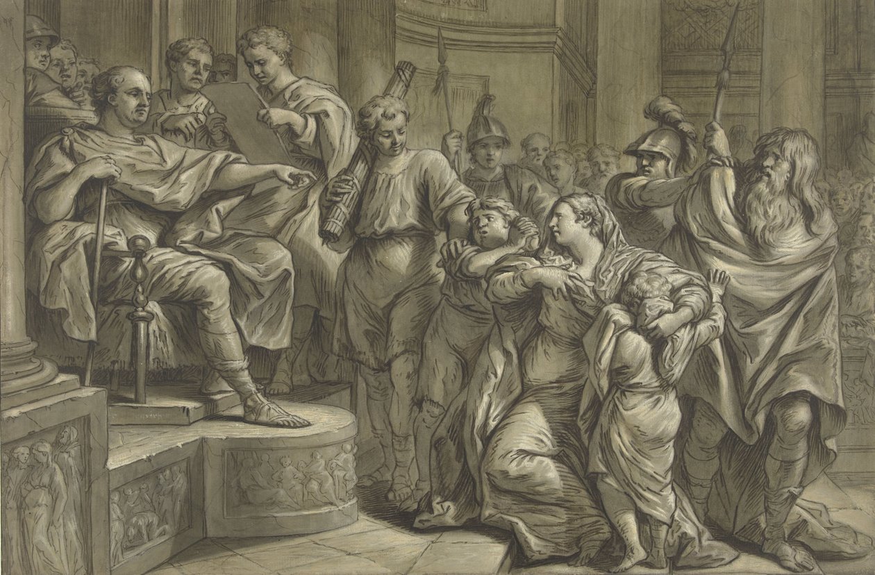 Eponina pede misericórdia a Vespasian para Sabinus de Blaise Nicolas Lesueur