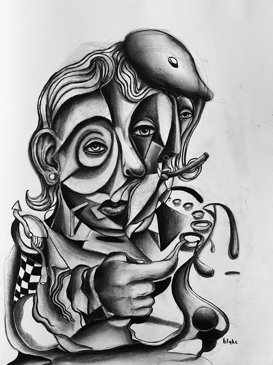 Dreaming Of Youth, c.2021 (Carvão vegetal sobre papel) de Blake Munch