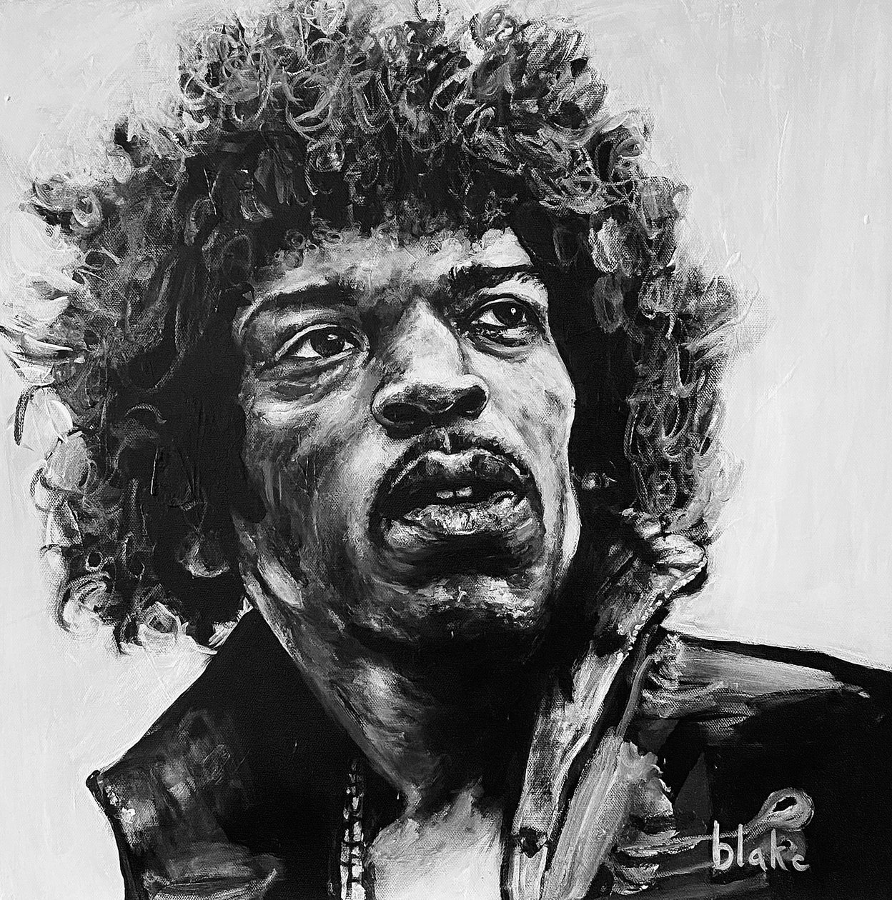 Jimi, c.2021 (Acrílico sobre tela) de Blake Munch