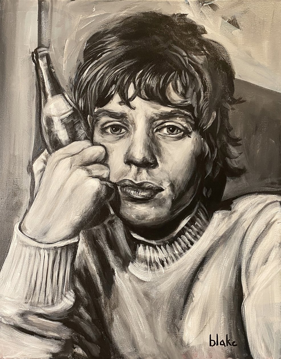 Mick Jagger, c.2021 (Acrílico sobre tela) de Blake Munch