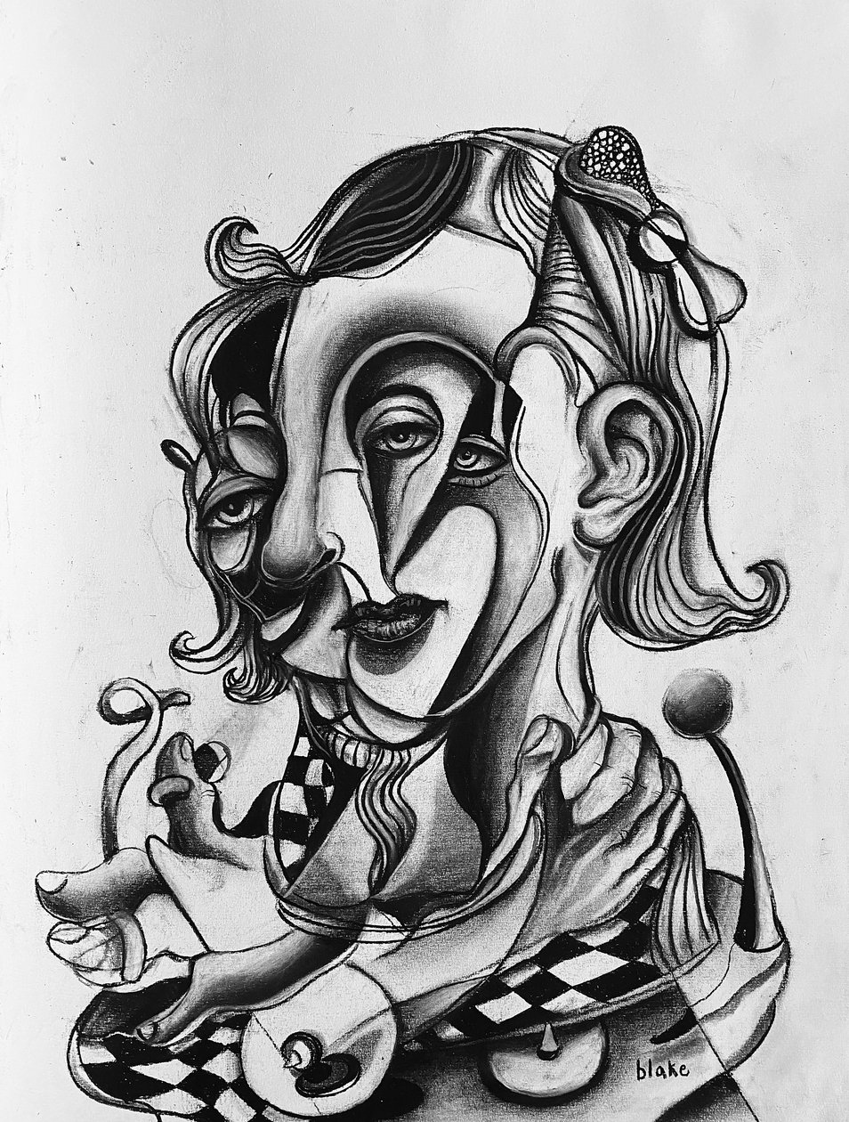 Picasso In Love, c.2021 (Carvão vegetal sobre papel) de Blake Munch