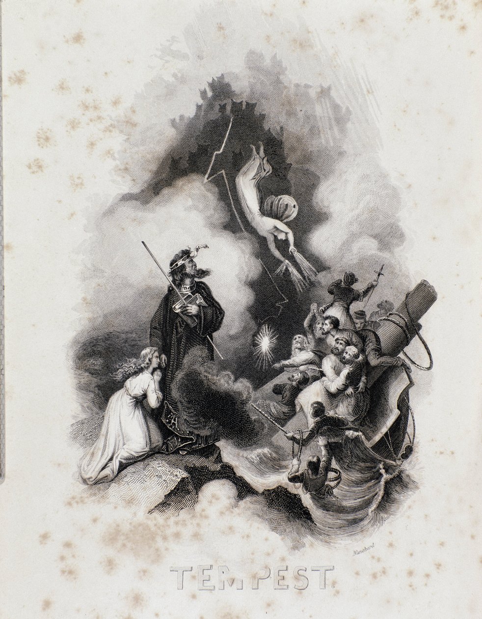 Gravura Blanchard para o primeiro acto de William Shakespeare