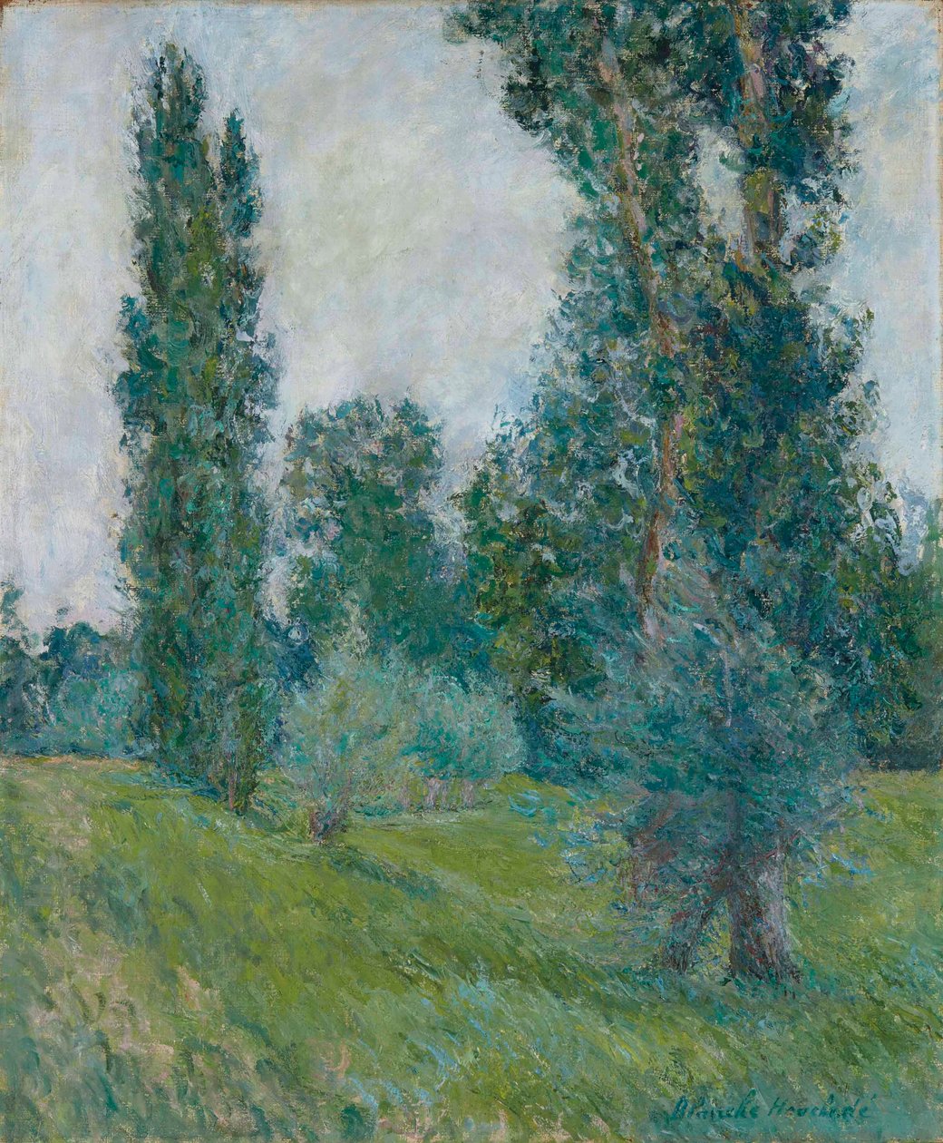 Paisagem com álamos em Giverny de Blanche Hoschede Monet