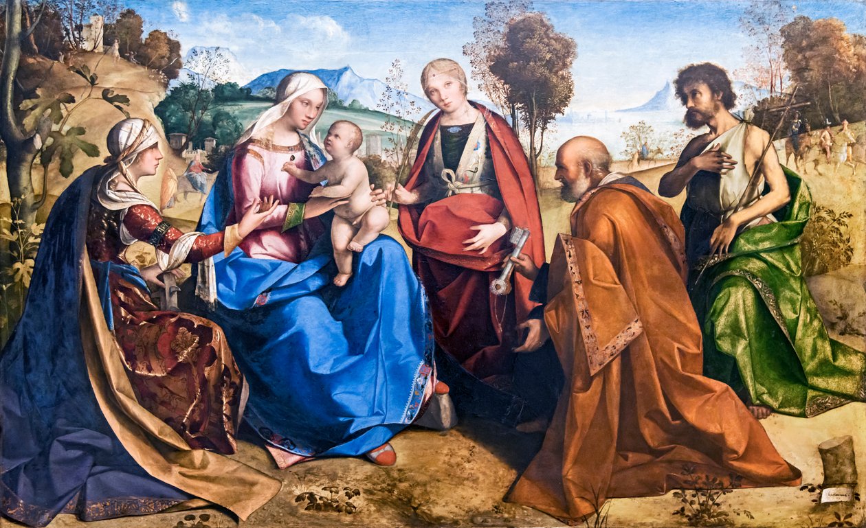 Casamento místico de Santa Catarina de Boccaccio Boccaccino