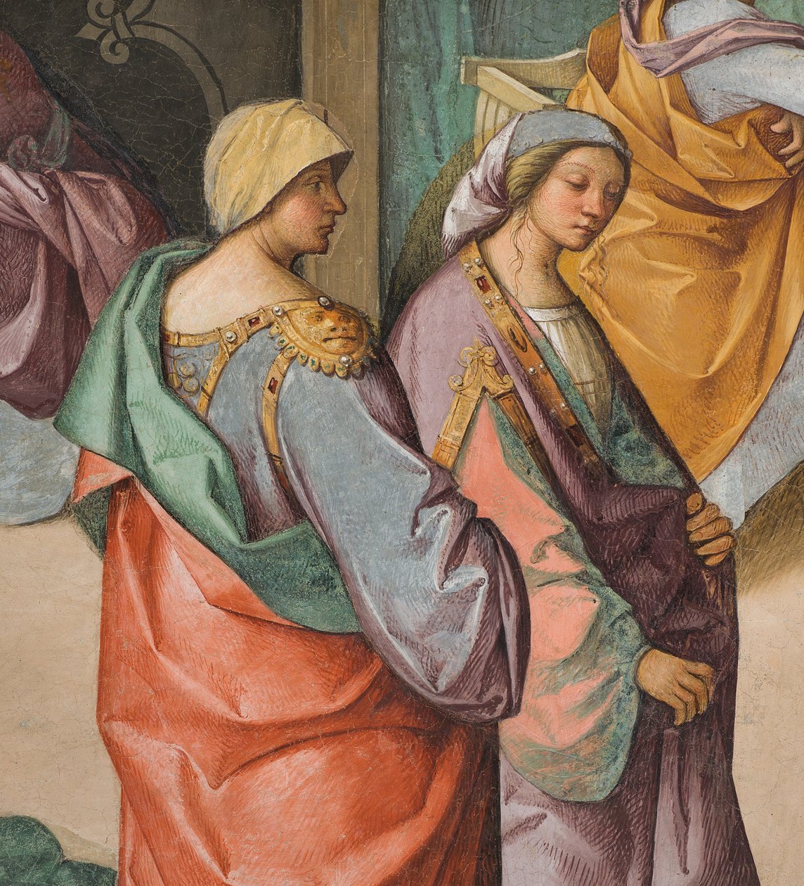 Nave Central, Segundo Norte, Nascimento da Virgem, Boccaccio Boccaccino 1514-15, Detalhe de Boccaccio Boccaccino