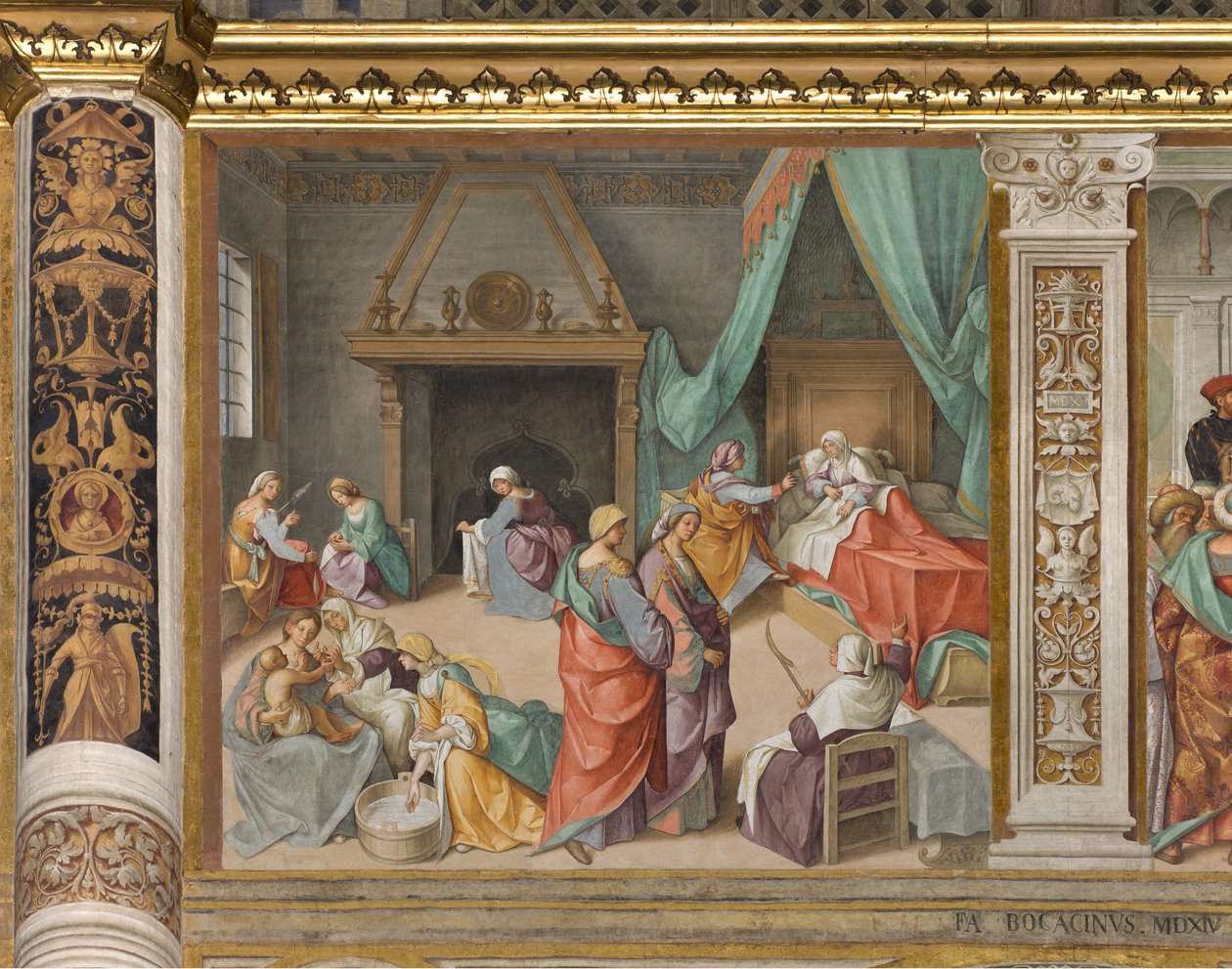 Nave Central, Segunda Espanha Norte, Nascimento da Virgem, Boccaccio Boccaccino 1514-15 de Boccaccio Boccaccino