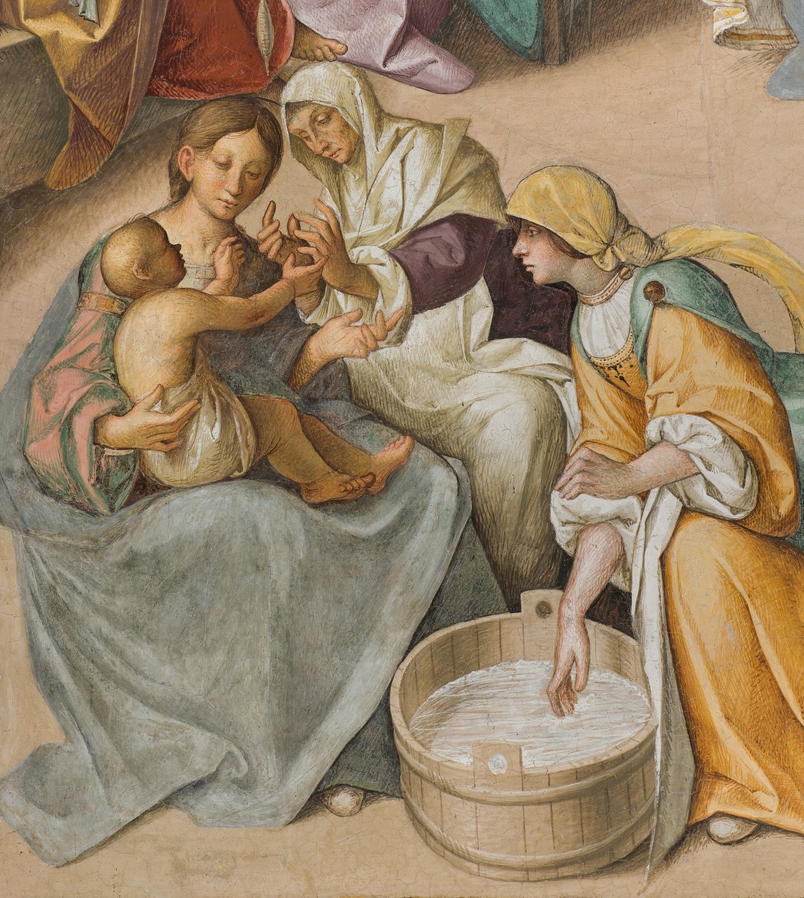 Nave Central, Segundo Norte, Nascimento da Virgem, Boccaccio Boccaccino 1514-15, Detalhe de Boccaccio Boccaccino