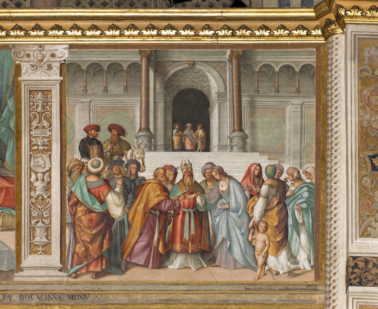 Nave Central, Segundo Norte, Casamento da Virgem, Boccaccio Boccaccino 1514-15 de Boccaccio Boccaccino
