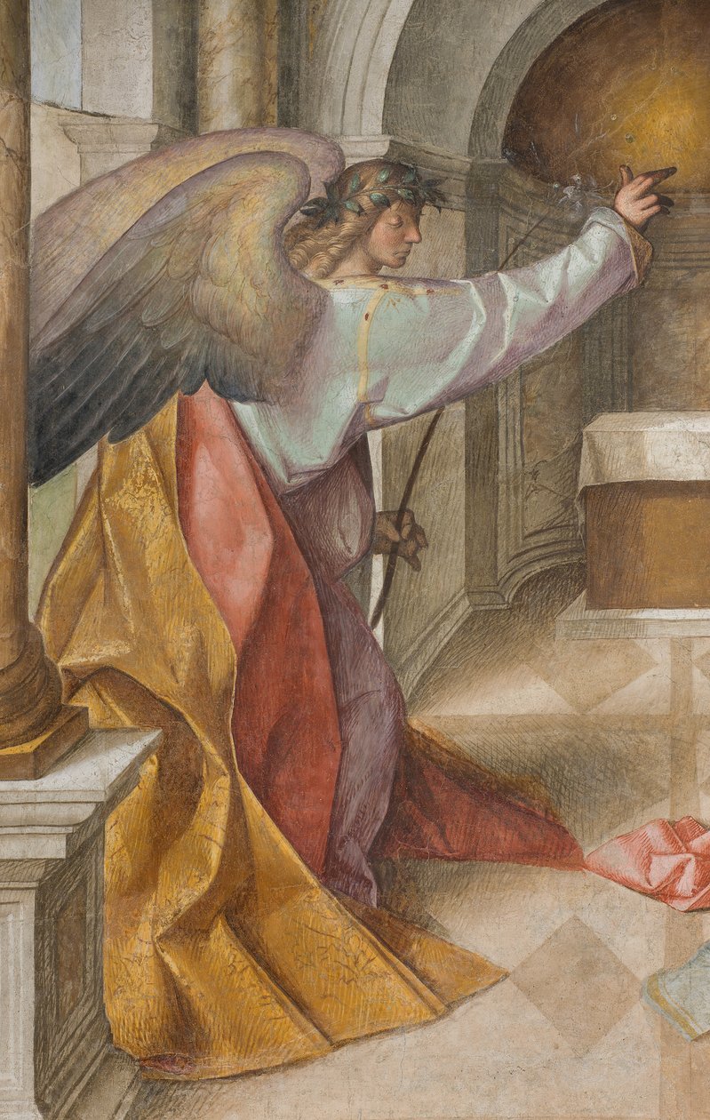 Nave Central, Terceiro Norte, Anunciação, Boccaccio Boccaccino 1516-17, Detalhe de Boccaccio Boccaccino