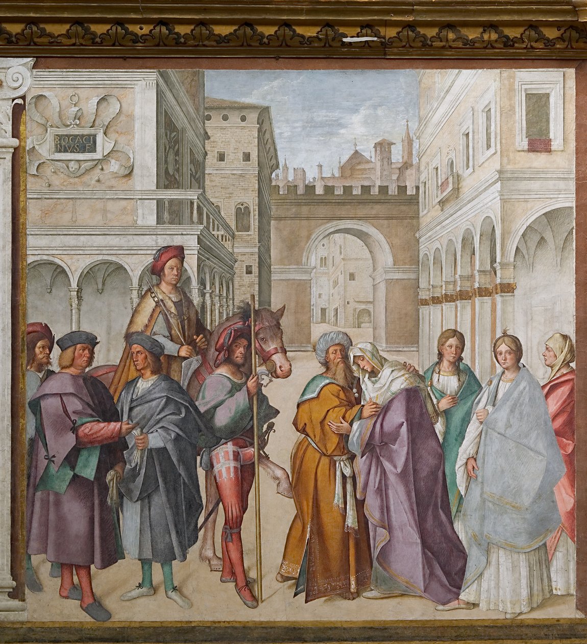 A reunião de São Joaquim e Santa Ana de Boccaccio Boccaccino