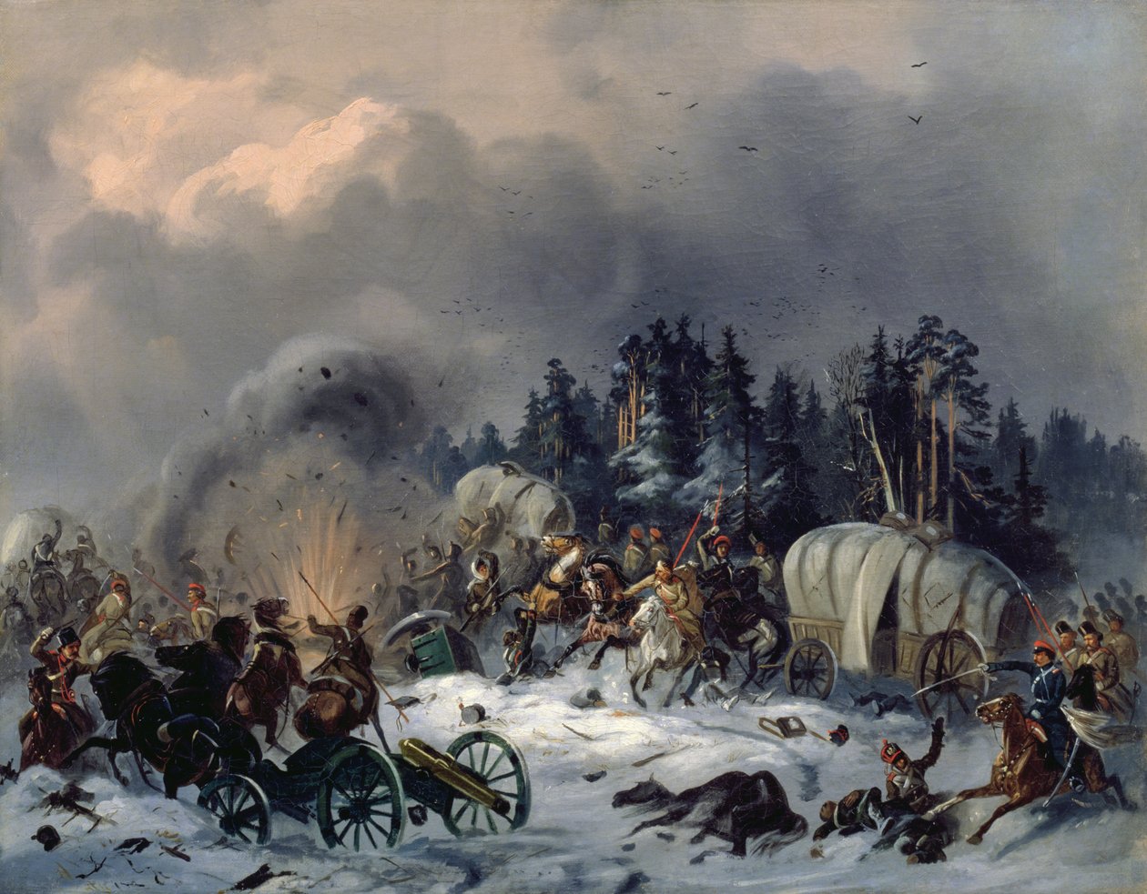 Cena da guerra russo-francesa em 1812 de Bogdan Willewalde