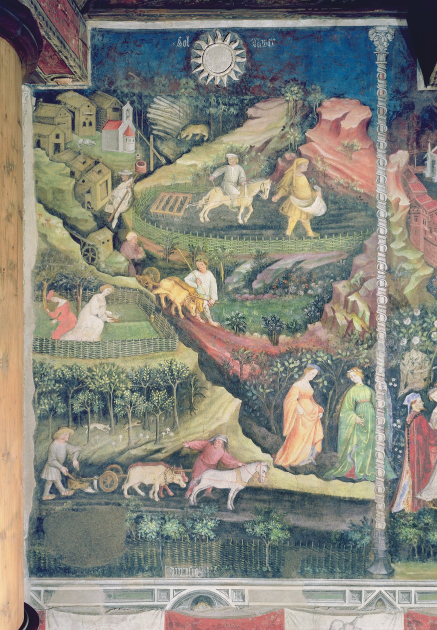 O mês de abril, c.1400 9see também 498154) de Bohemian School