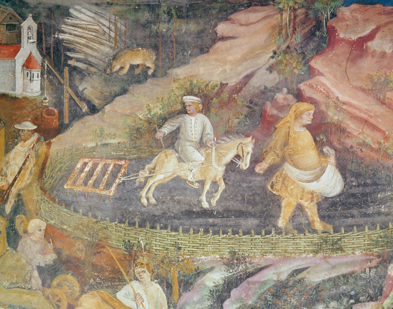 O mês de abril, detalhe da lavoura, c.1400 de Bohemian School
