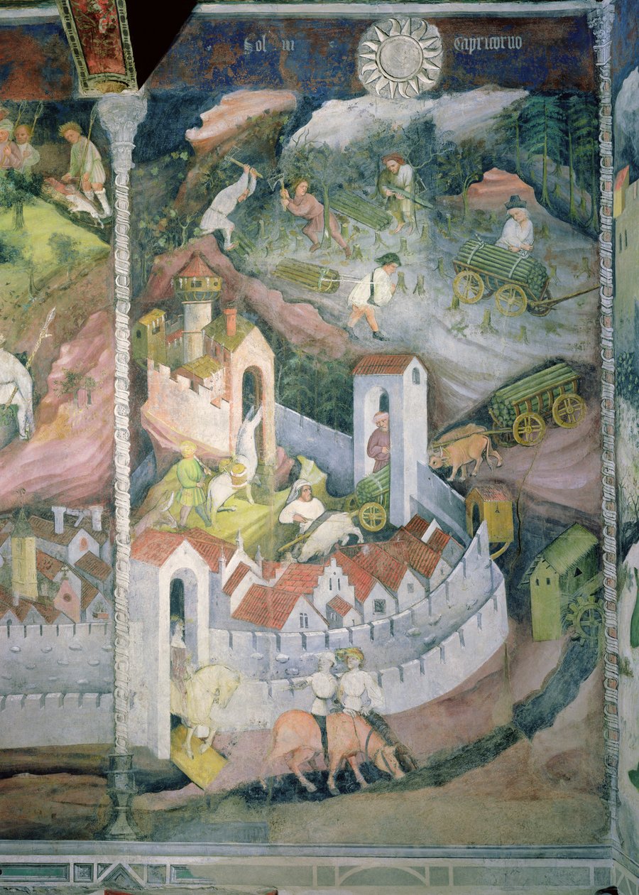 O Mês de Dezembro, c.1400 de Bohemian School