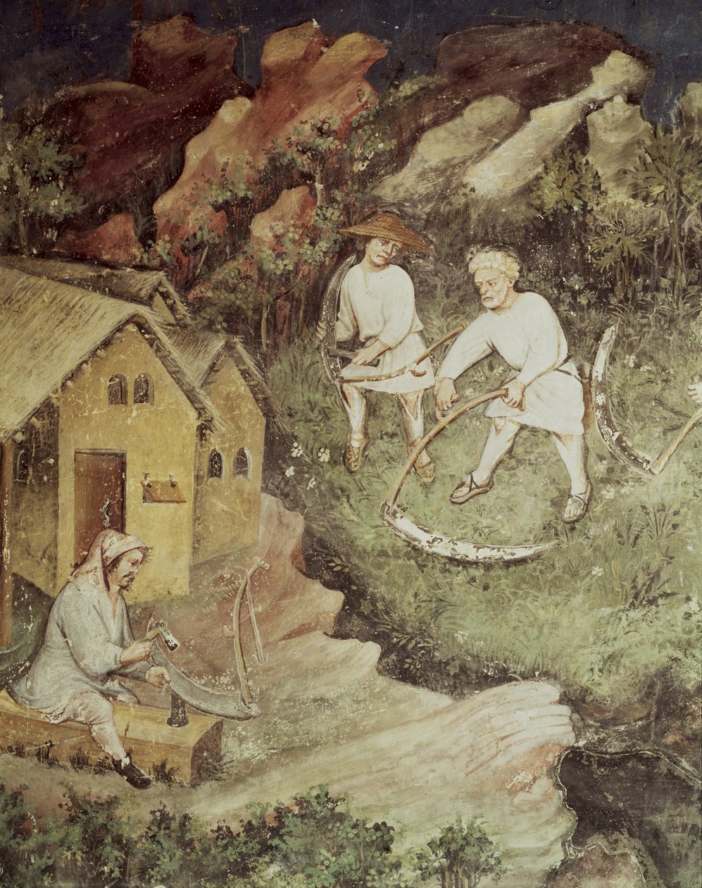 O mês de julho, detalhe da colheita, c.1400 de Bohemian School