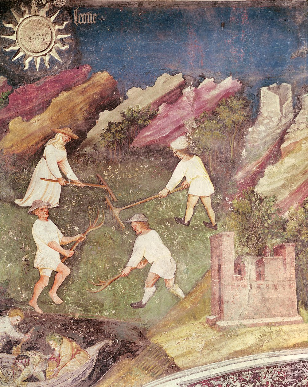 O mês de julho, detalhe da colheita, c.1400 de Bohemian School