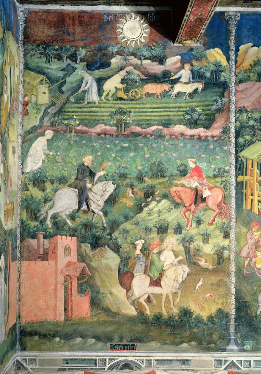 O mês de setembro, c.1400 de Bohemian School