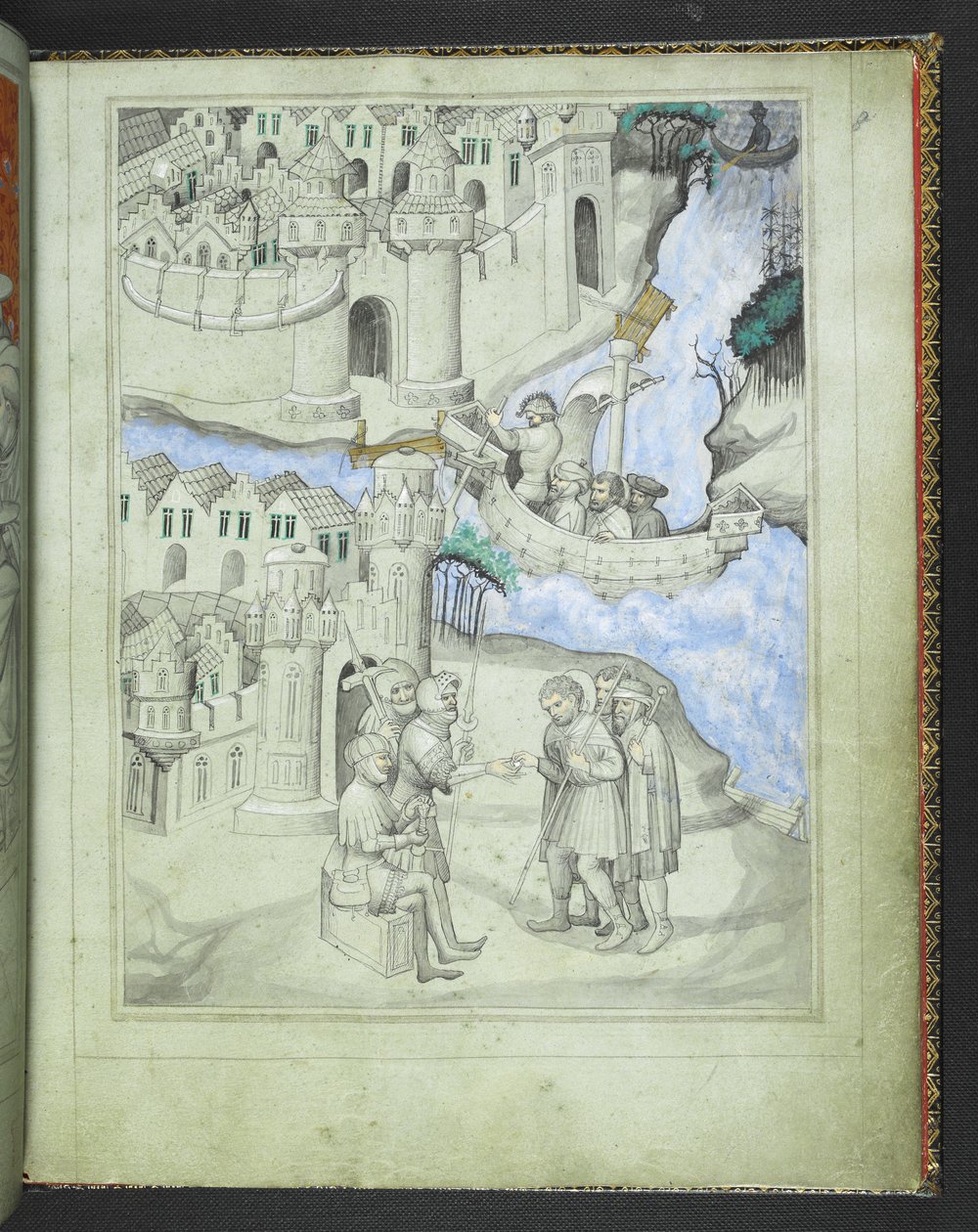 Adicionar 24189 f.8 Peregrinos se aproximando dos portões da cidade, do 
