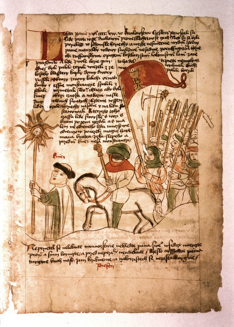 GUERRAS HUSSITAS (Guerras da Boémia): Jan Zizka liderando o Exército Hussita de Bohemian School
