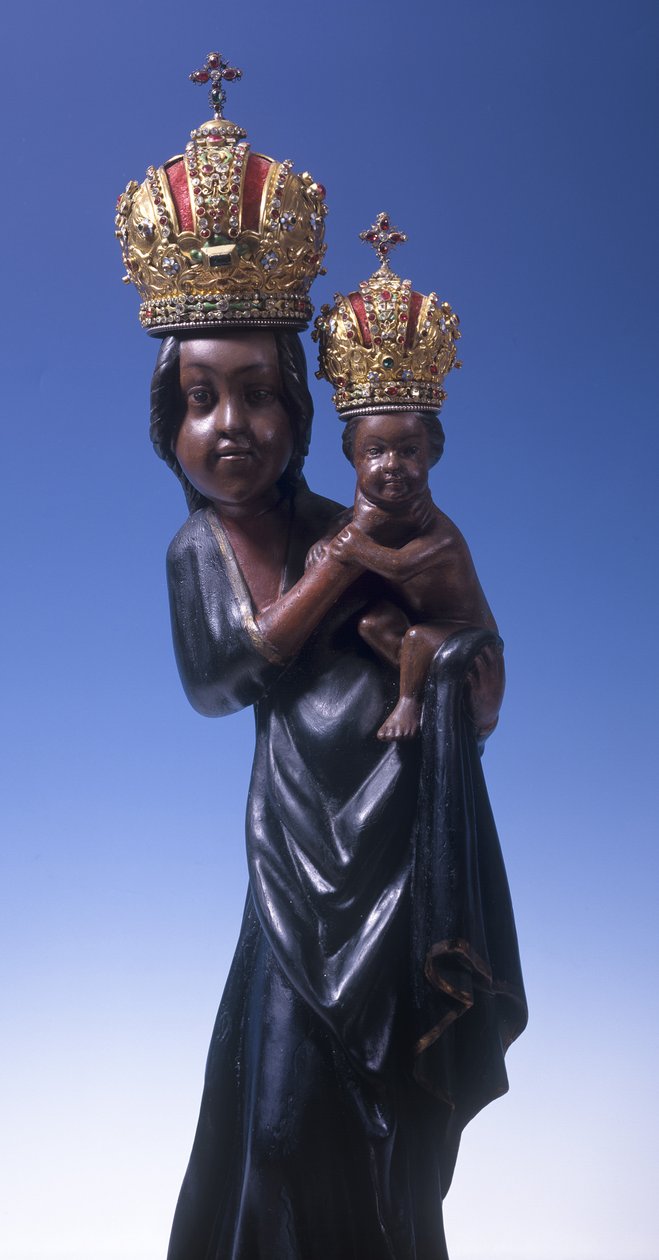 Estatueta da Virgem Maria de Svatá Hora, c.1348 (madeira de pêra policromada) de Bohemian School