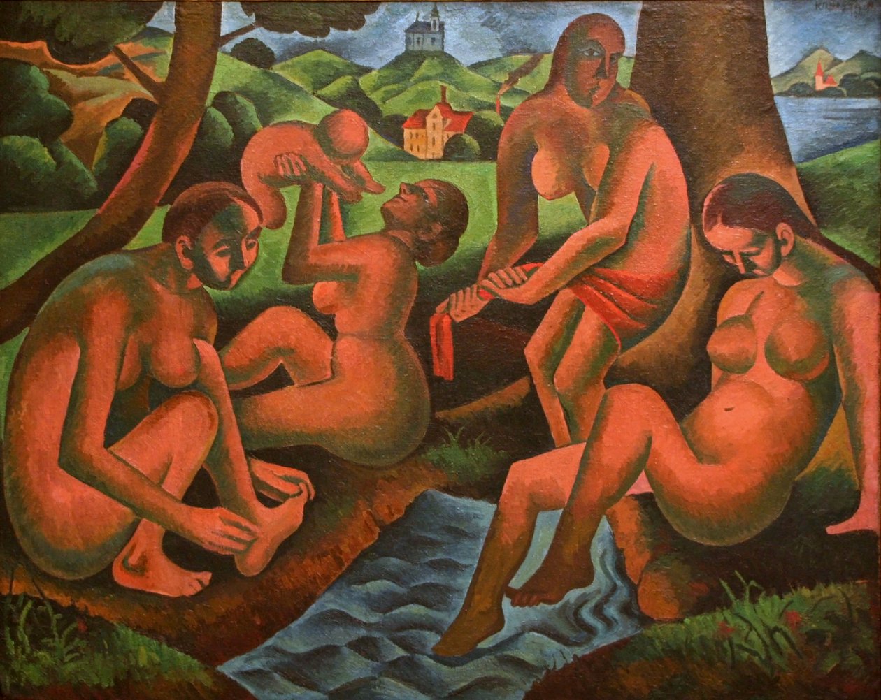 Mulheres banho primavera de Bohumil Kubišta