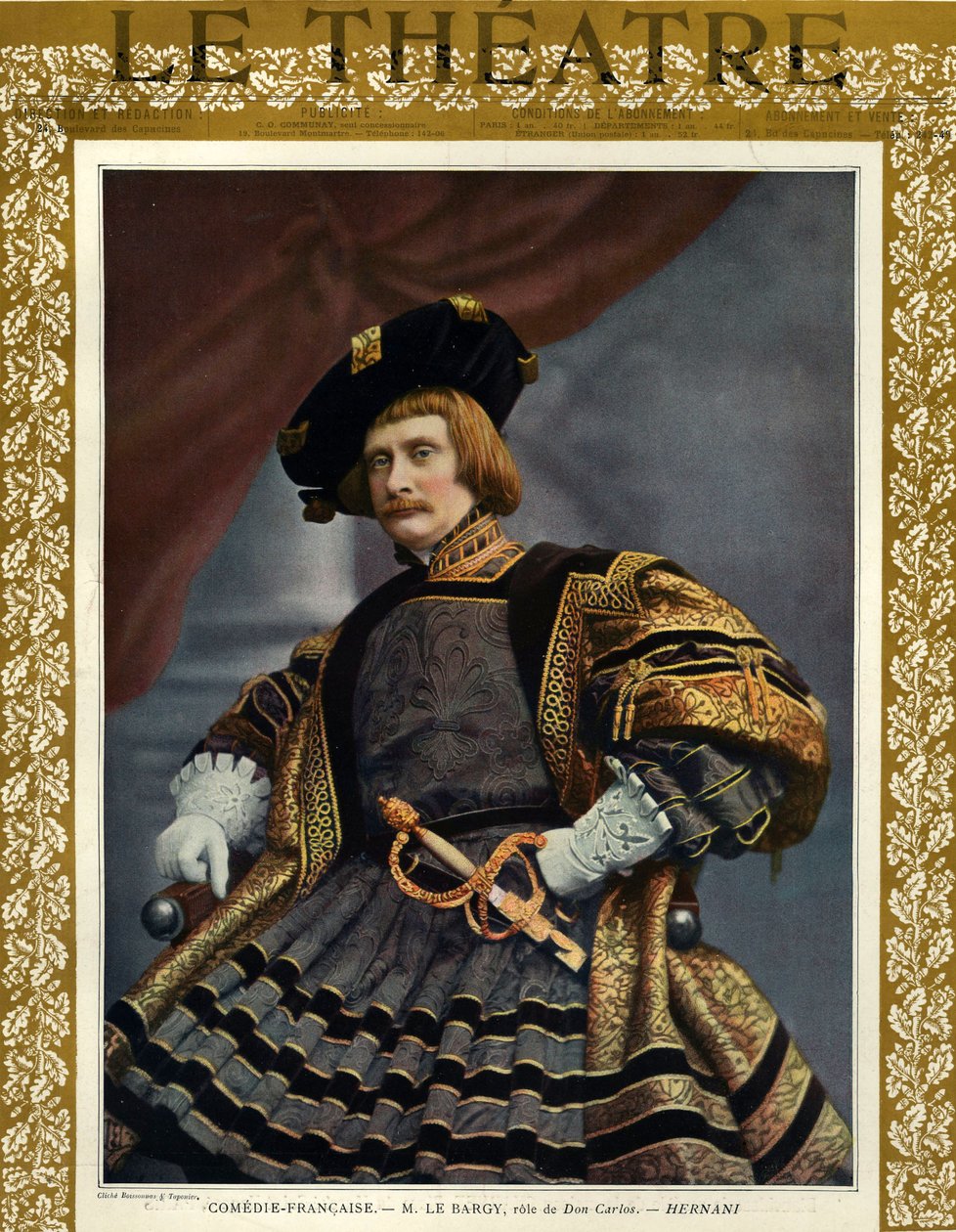 Charles le Bargy como Don Carlos, capa da revista "Le Theatre de Boissonnas & Taponier (after)