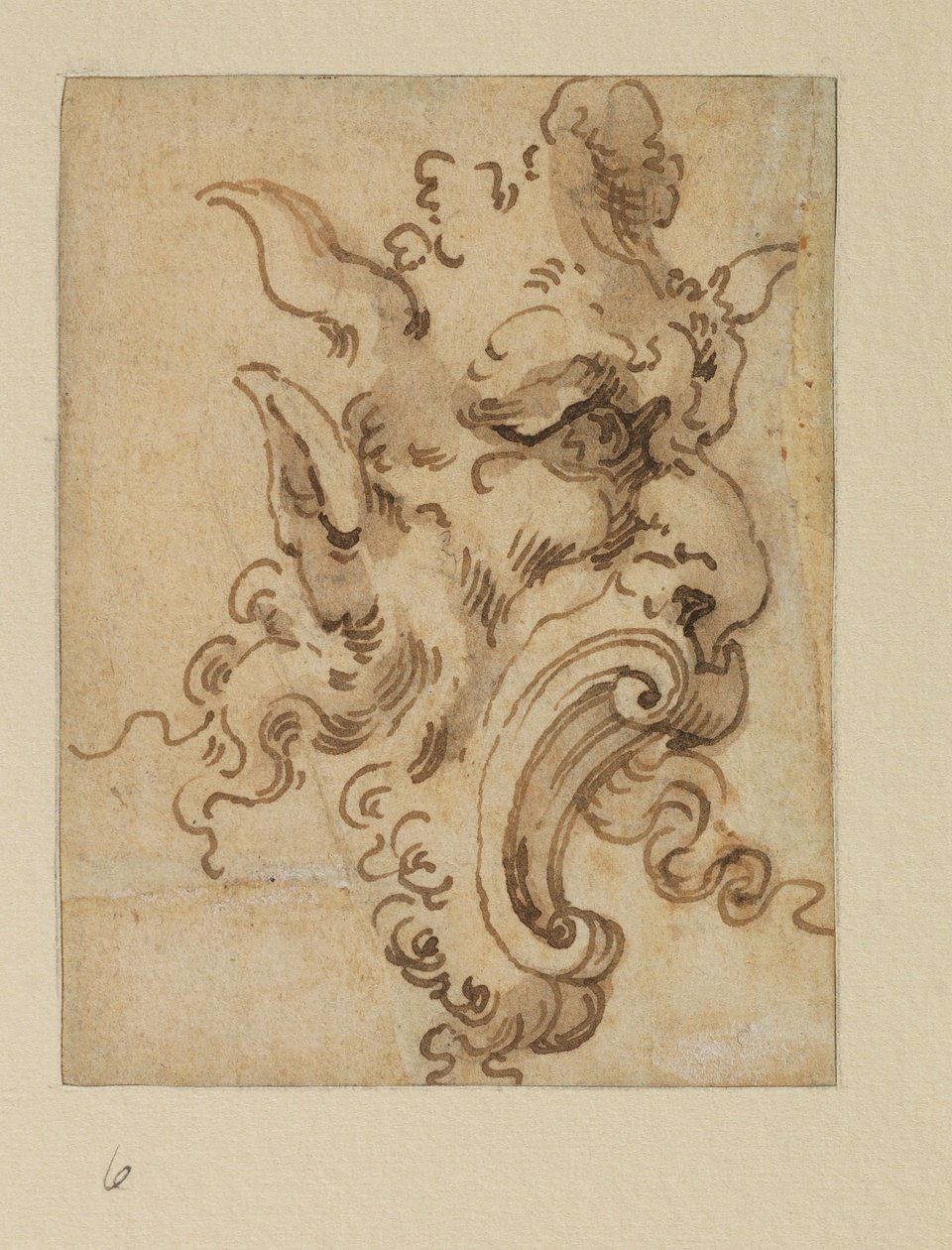 Máscara grotesca, século XVII de Bolognese School