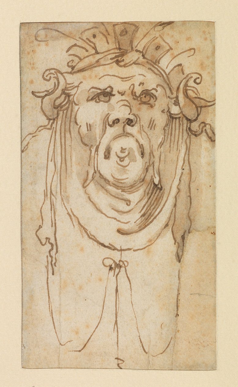 Máscara grotesca, século XVII de Bolognese School