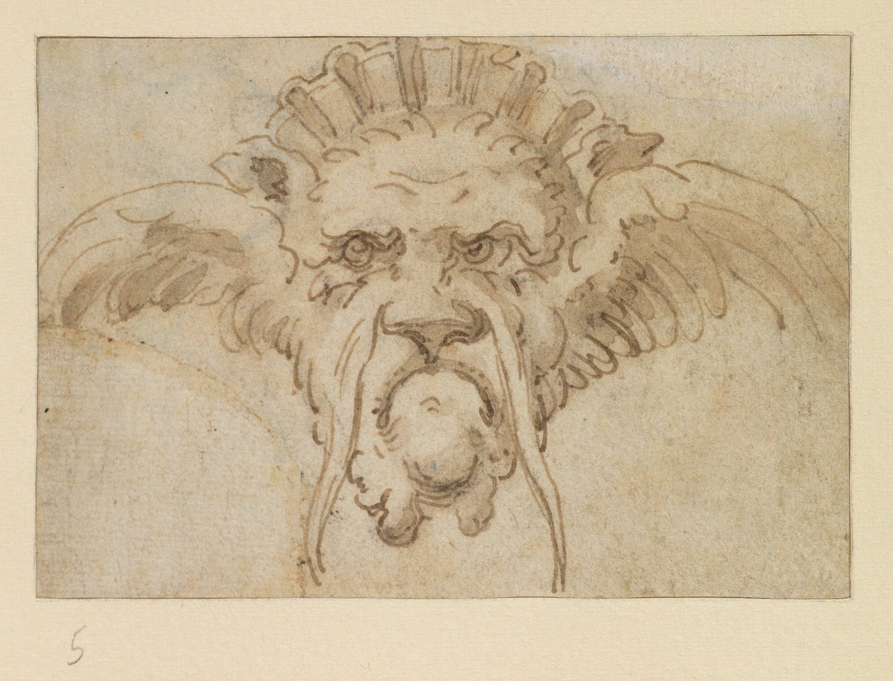 Máscara grotesca, século XVII de Bolognese School