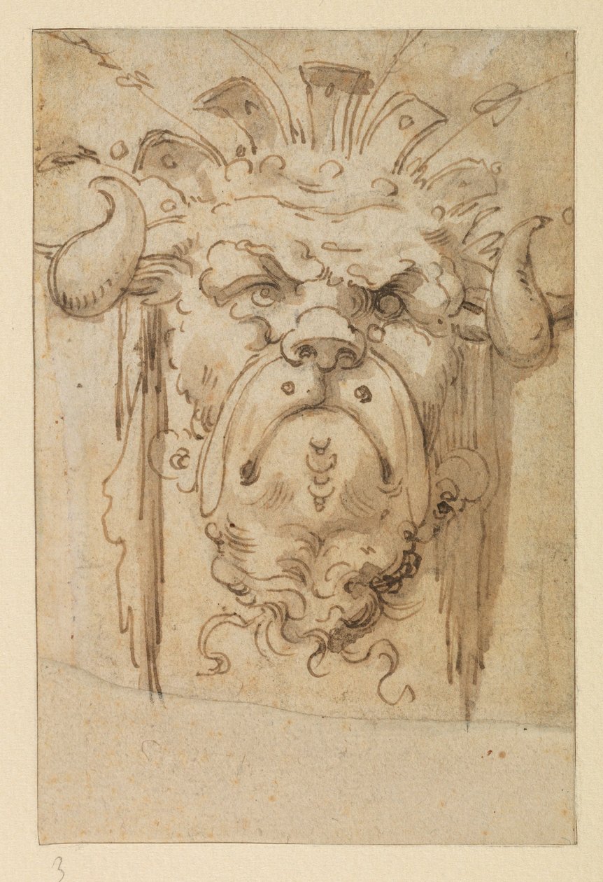 Máscara grotesca, século XVII de Bolognese School