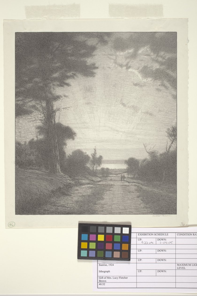 Nascer do sol (tinta sobre papel) de Bolton Coit Brown