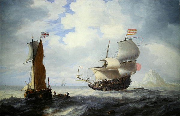 Um Marine (óleo sobre tela) de Bonaventura Peeters