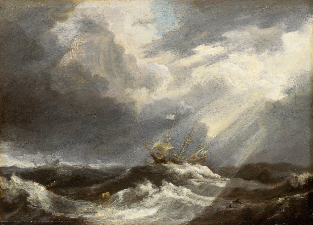 Luz do sol num mar tempestuoso, c. 1640 (pintura) de Bonaventura Peeters