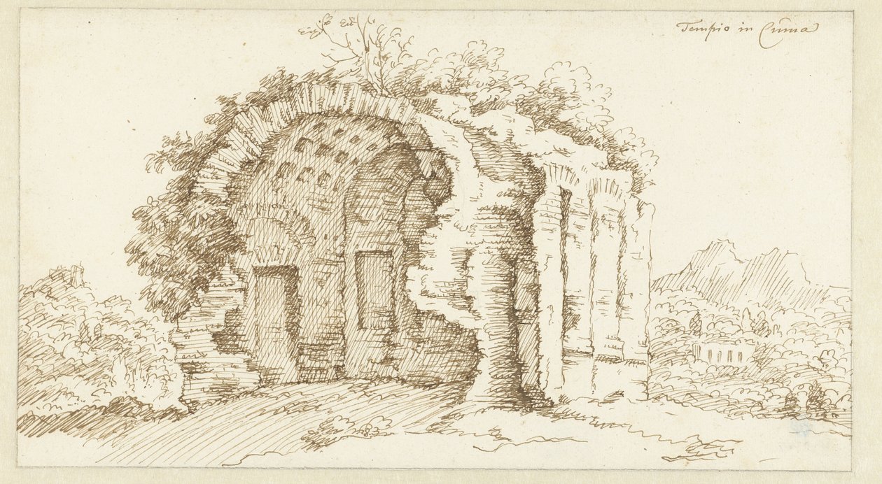 Ruínas de um templo em Cumae de Bonaventura van Overbeek