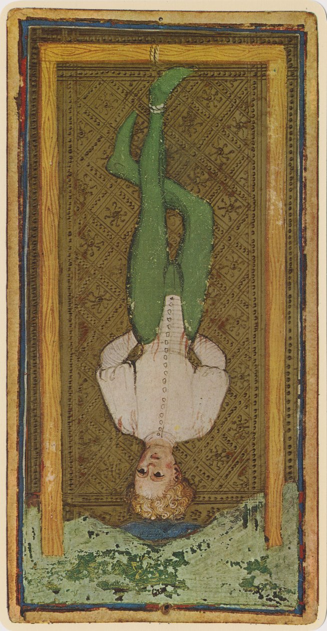 O traidor, fascínio de uma carta de tarô do convés "Visconti", 1441-47 de Bonifacio Bembo