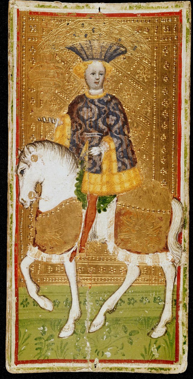 Cavaleiro de Copas. Carta de tarô, 1441-1444. de Bonifacio Bembo