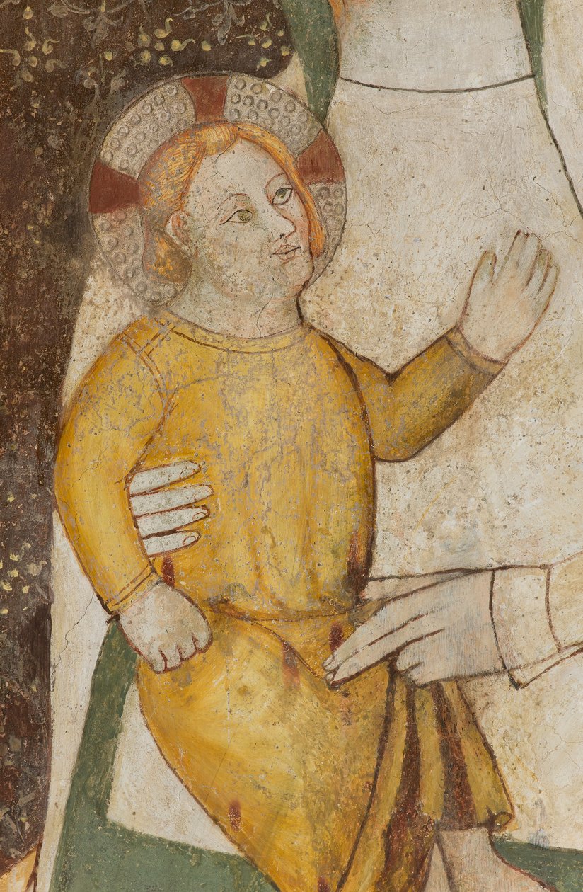 Transept Norte, Altar de São Miguel Arcanjo, Atrás do Altar, os Frescos de Bonifacio Bembo, Virgem e Criança, Detalhe de Bonifacio Bembo
