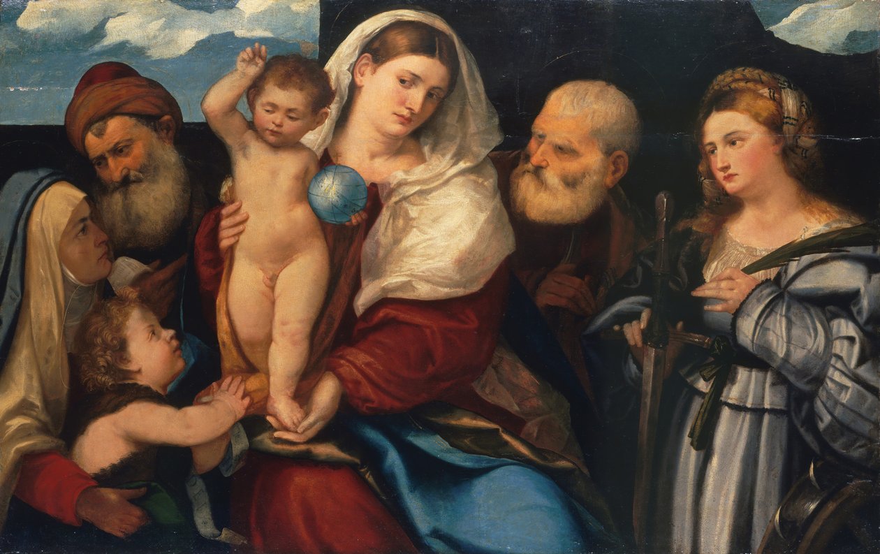 Madona e Menino com Santos. de Bonifacio de