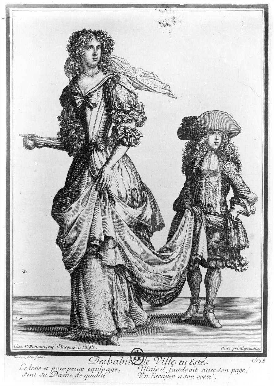 O vestido da cidade de verão, 1678 de Nicolas Bonnart