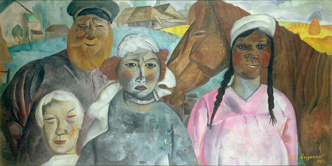 A Família Camponesa, 1923 de Boris Dmitrievich Grigoriev