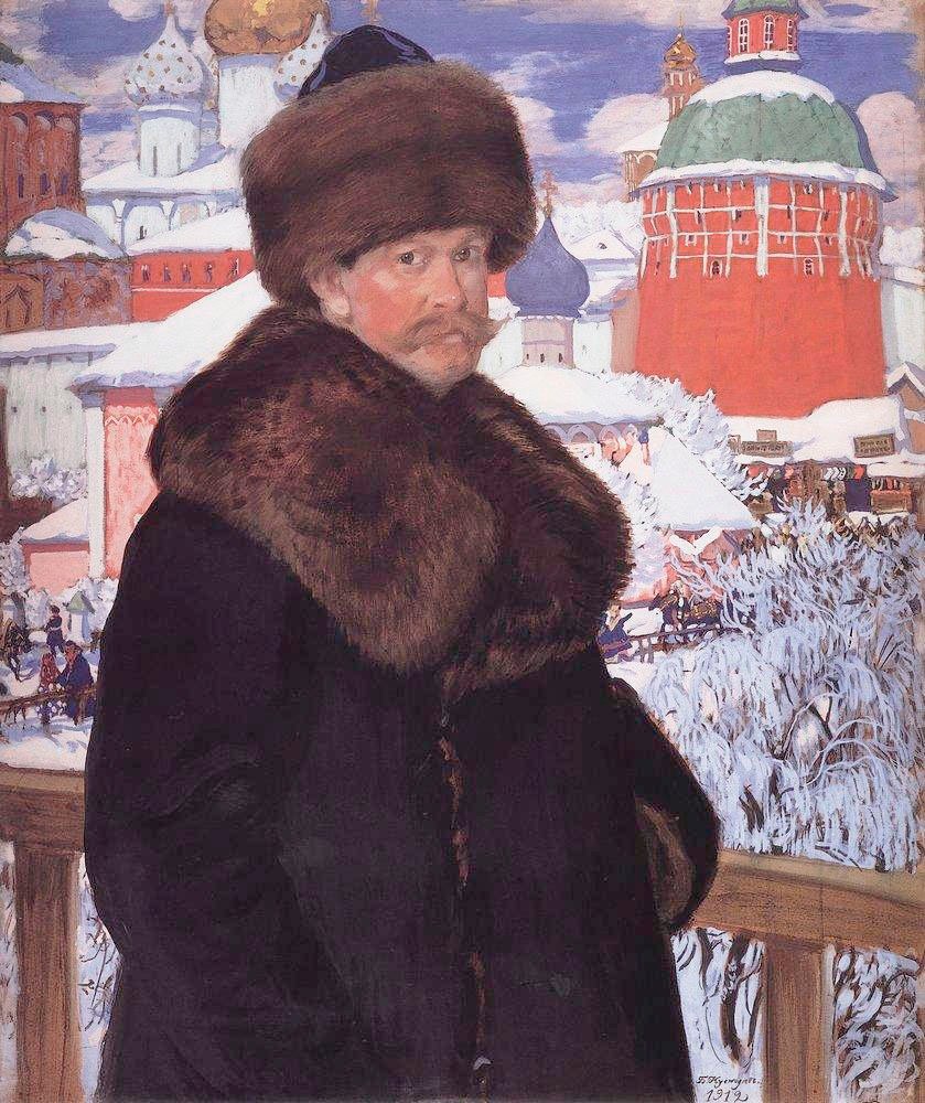 Auto-retrato de Boris Mikhailovich Kustodiev