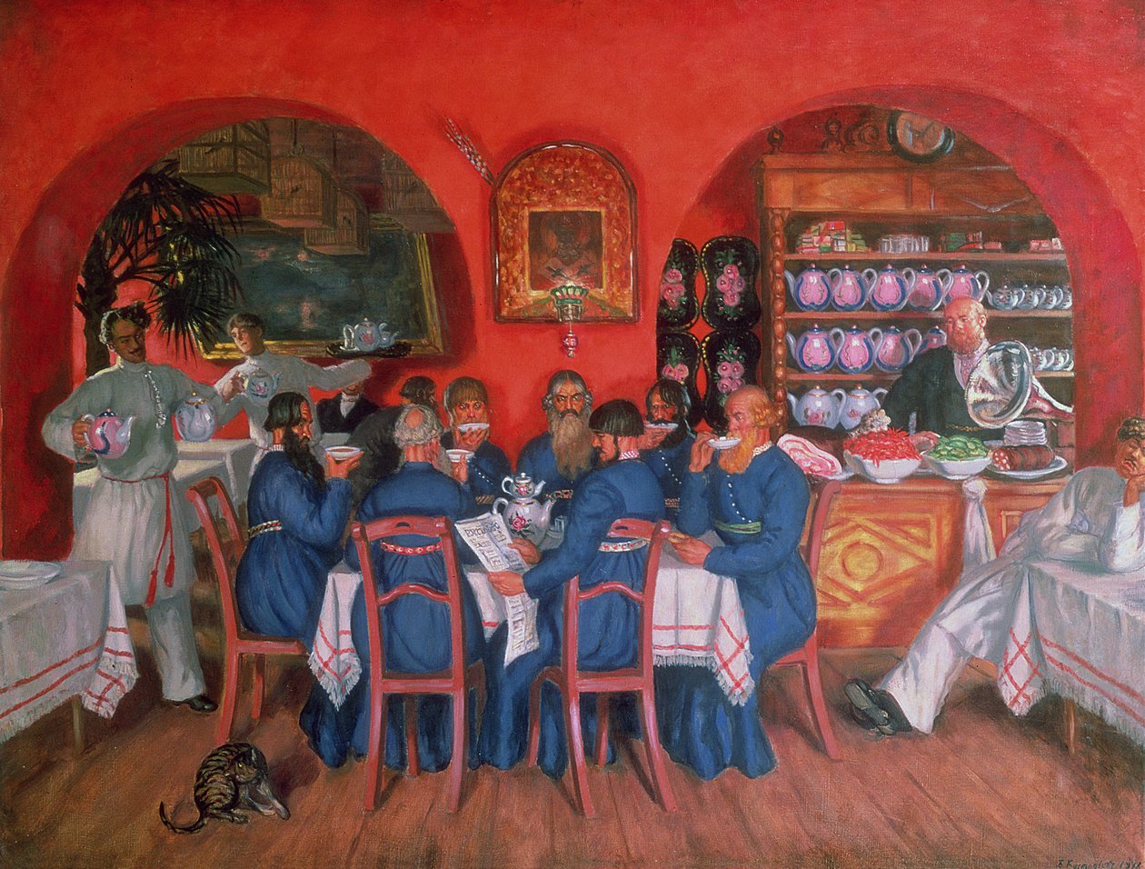 Café de Moscou, 1916 de Boris Mikhailovich Kustodiev