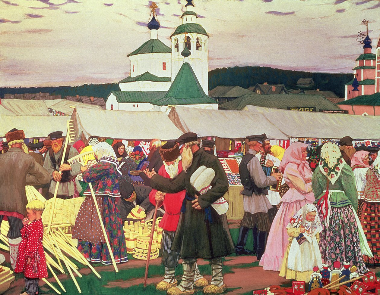 A feira, 1906 de Boris Mikhailovich Kustodiev
