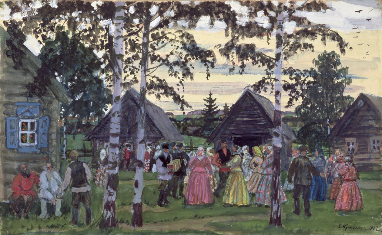 O Khorovod, 1912 de Boris Mikhailovich Kustodiev